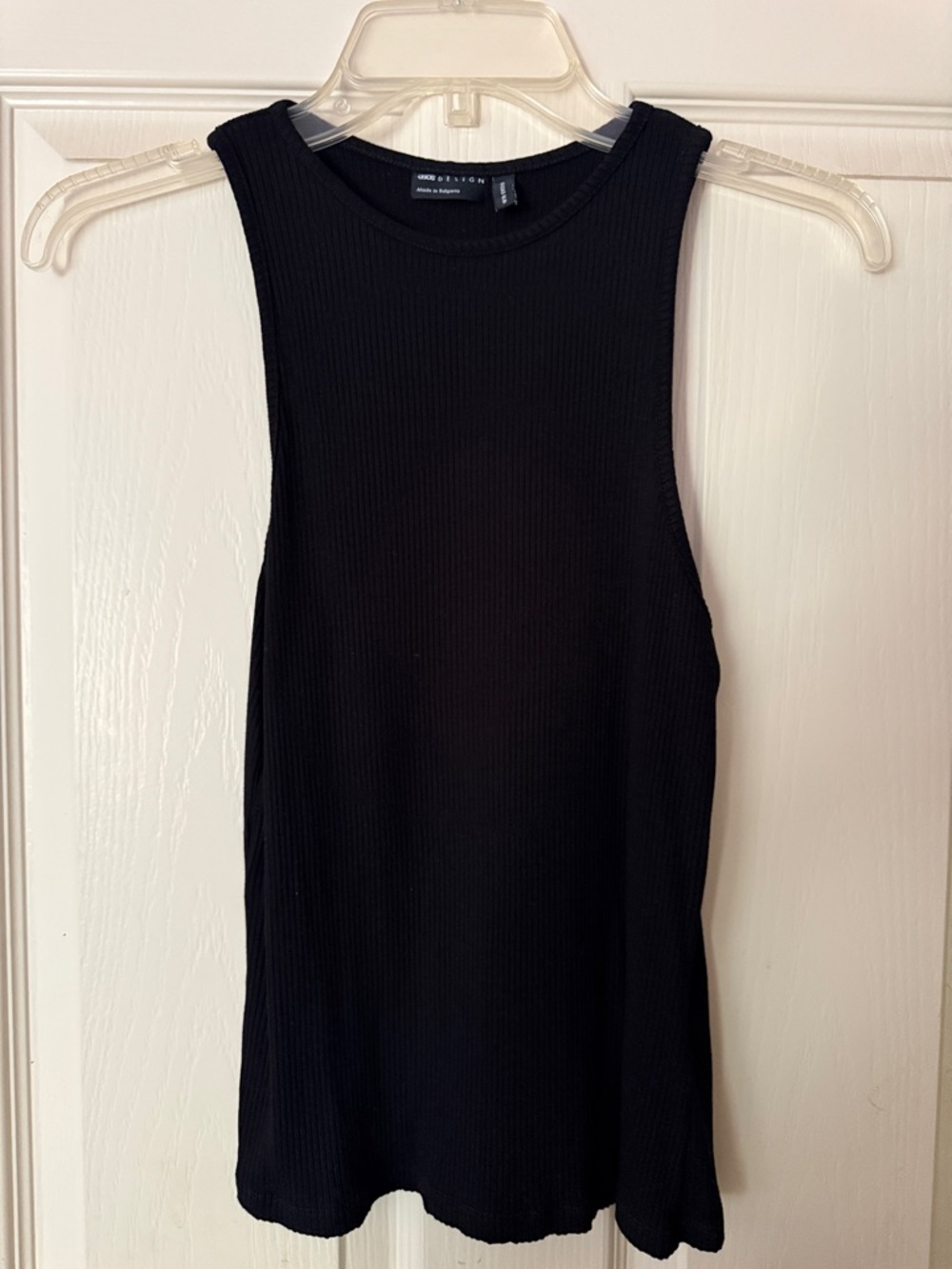 Weekday Black Ribbed High-Neck Tank